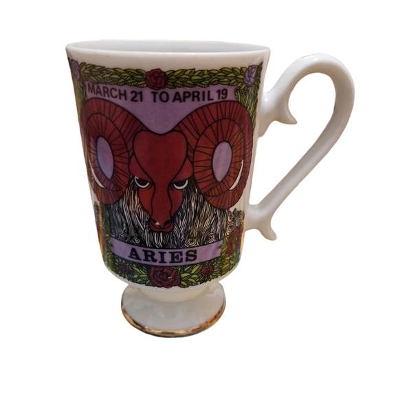 Smug Mugs Aries Zodiac Royal Crown Arnart By Elena Vintage Coffee Cup 15" - Picture 1 of 6